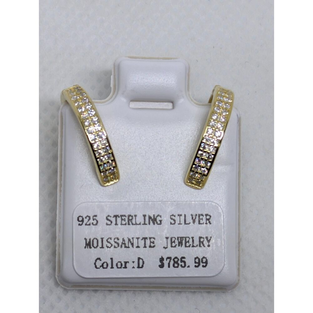 Women’s 0.5ctw VVS D Moissanite Hoop Earrings 14K Gold Over 925 Sterling Silver